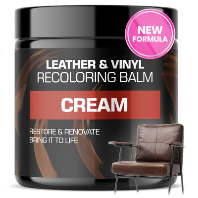 cream leather scratch repair in white background