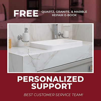 A granite countertop repair kit designed for DIY use, including clear step-by-step instructions and all necessary materials.