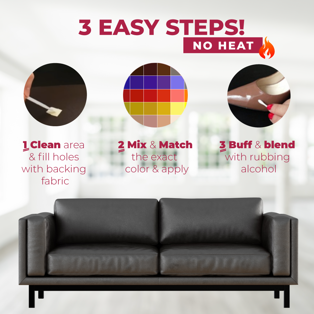 3 easy steps to use leather couch repair kits