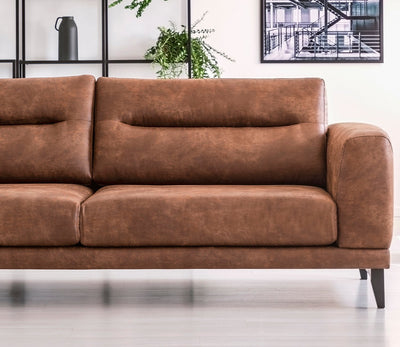 leather and vinyl couch at home