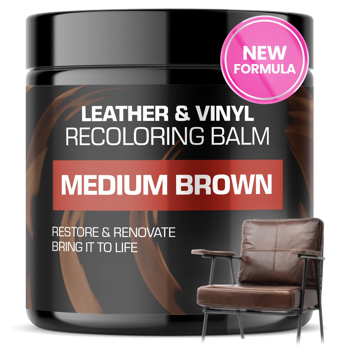 Dark Brown Vinyl & Leather Recoloring Balm Leather Repair Kit Restoration  Cream