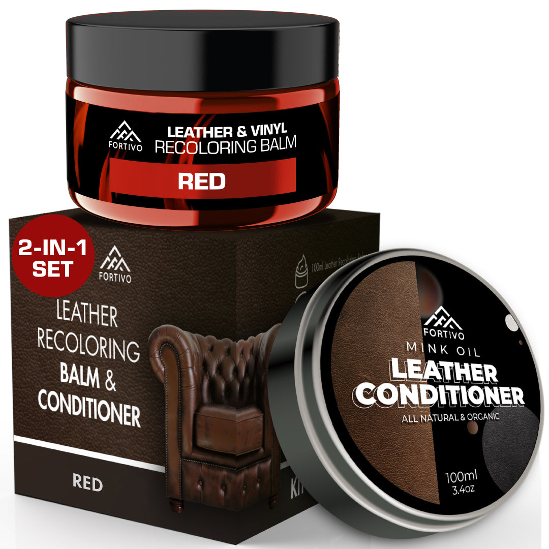 Leather Recoloring Balm with Mink Oil for Leather Furniture