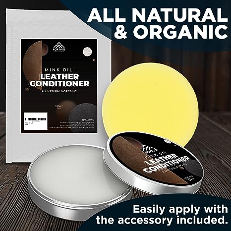 Fortivo mink oil for leather revitalization and shine.