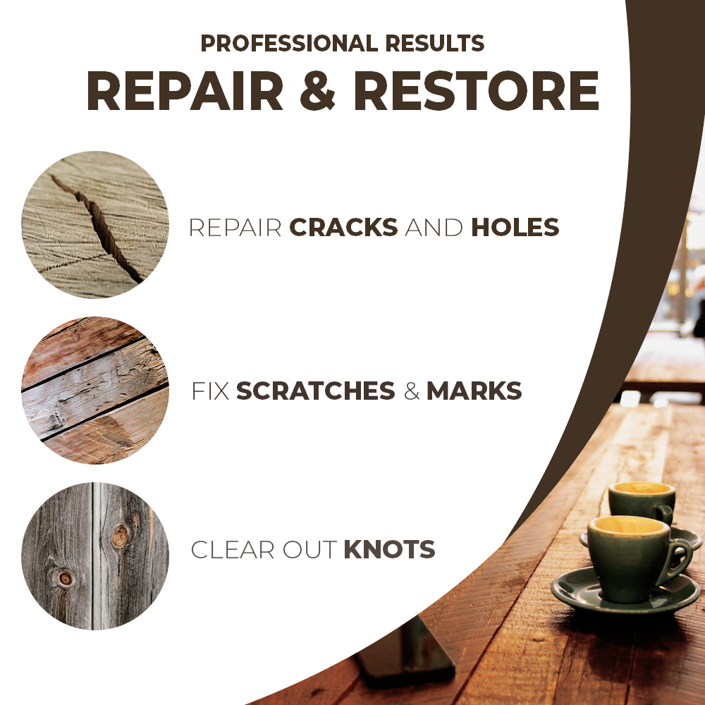 FORTIVO Wood Furniture Repair Kit, Hardwood Laminate Floor Repair Kit, Wood Floor Scratch Repair for Furniture, Wood Putty for Wood Filler, Wood Stain